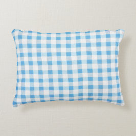 Babyblauw Gingham Accent Kussen