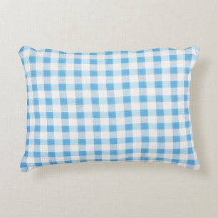 Babyblauw Gingham Accent Kussen