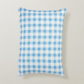 Babyblauw Gingham Accent Kussen (Achterkant (Verticaal))
