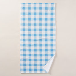 Babyblauw Gingham Badhanddoek
