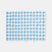 Babyblauw Gingham Fleece Deken (Voorkant (Horizontaal))