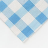 Babyblauw Gingham Fleece Deken (Hoek)