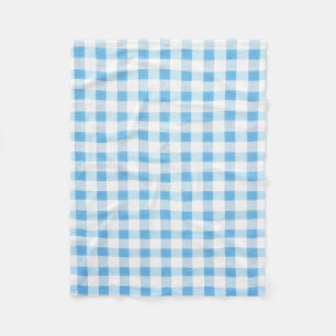 Babyblauw Gingham Fleece Deken