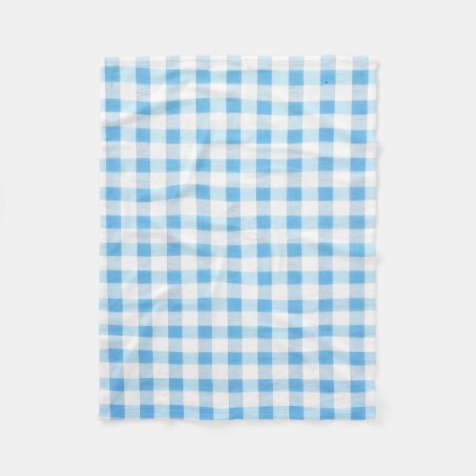 Babyblauw Gingham Fleece Deken (Voorkant)