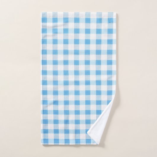 Babyblauw Gingham Handdoek (Handdoek)