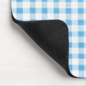 Babyblauw Gingham Muismat (Hoek)