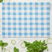 Babyblauw Gingham Theedoek (Gevouwen)