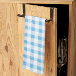 Babyblauw Gingham Theedoek