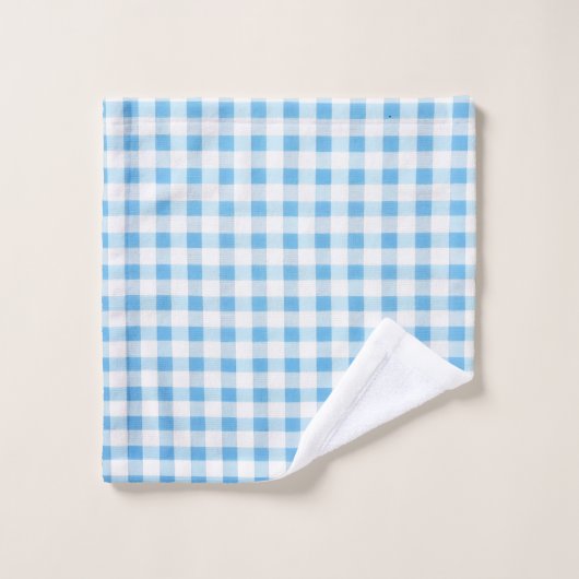 Babyblauw Gingham Washandje (Wasdoekje)