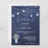 Babyblauw karton en jar-tekenlampjes kaart (Voorkant)