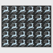 Babyblauw kerstrendierpatroon op maat cadeaupapier (Vlak)