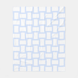 Babyblauw pastel & wit weefselontwerp fleece deken