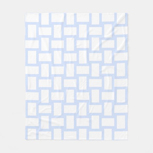Babyblauw pastel & wit weefselontwerp fleece deken (Voorkant)
