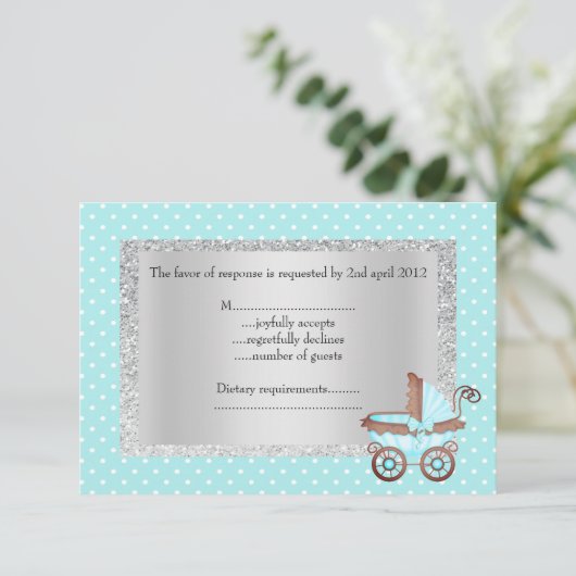 babyblauw pokstip pram rsvp reVISED new (Staand voorkant)