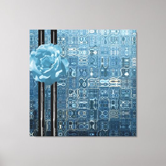 Babyblauw roos canvas afdruk (Voorkant)