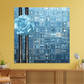 Babyblauw roos canvas afdruk (Insitu (Woonkamer))