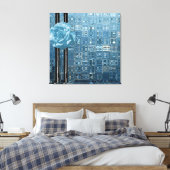 Babyblauw roos canvas afdruk (Insitu (Slaapkamer))