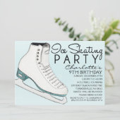 Babyblauw Schaats laat ijsschaatsen Kaart (Staand voorkant)