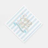 Babyblauw Striped Snips en Snagelpapier Napkins Servet (Hoek)