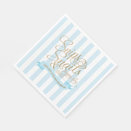 Babyblauw Striped Snips en Snagelpapier Napkins Servet (Hoek)