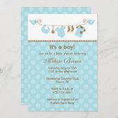 Babyblauw wasprogramma Babykatoen: inspringingen Kaart (Voorkant / Achterkant)