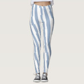 Babyblauw & Witte Streep Leggings (Voorkant)