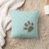 Babyblauwe cirkels; Funny Pawprint Kussen (Deken)
