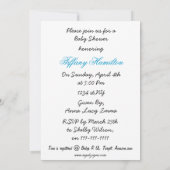 babyblauwe cowboylaarzen western baby shower kaart (Achterkant)