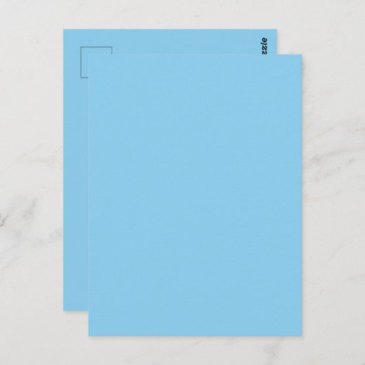 Babyblauwe effen kleur briefkaart (Voorkant / Achterkant)