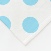 Babyblauwe en witte haarvlekken fleece deken (Hoek)