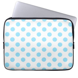 Babyblauwe en witte haarvlekken laptop sleeve