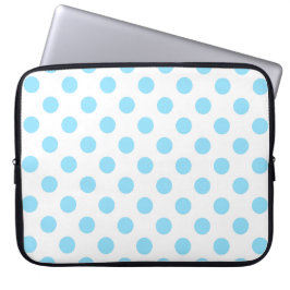 Babyblauwe en witte haarvlekken laptop sleeve