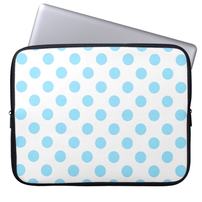 Babyblauwe en witte haarvlekken laptop sleeve (Voorkant)
