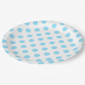 Babyblauwe en witte haarvlekken papieren bordje (Gekanteld)