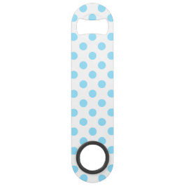 Babyblauwe en witte haarvlekken speed flessenopener