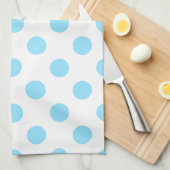 Babyblauwe en witte haarvlekken theedoek (Quarter Fold)