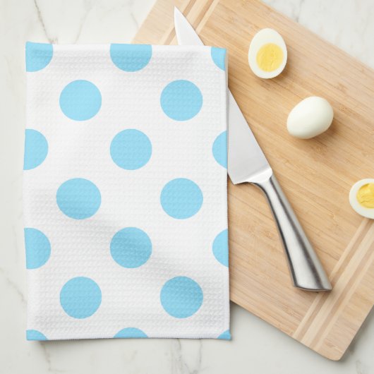 Babyblauwe en witte haarvlekken theedoek (Quarter Fold)