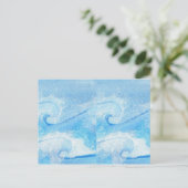 Babyblauwe golven briefkaart (Staand voorkant)