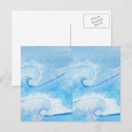 Babyblauwe golven briefkaart (Voorkant / Achterkant)