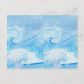 Babyblauwe golven briefkaart (Voorkant)