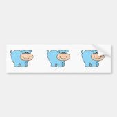 babyblauwe hippo bumpersticker (Voorkant)
