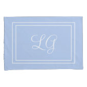 Babyblauwe initialen kussensloop (Voorkant-Rechts)