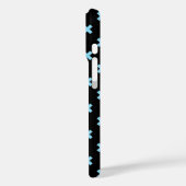 Babyblauwe kruissteken op zwart Case-Mate iPhone case (Achterkant / Links)