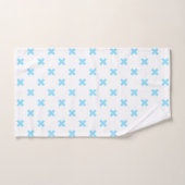 Babyblauwe kruisstiften op wit bad handdoek (Handdoek)