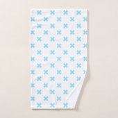 Babyblauwe kruisstiften op wit bad handdoek (Handdoek)