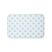 Babyblauwe kruisstiften op wit badmat (Voorkant)