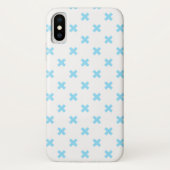 Babyblauwe kruisstiften op wit Case-Mate iPhone case (Achterkant)