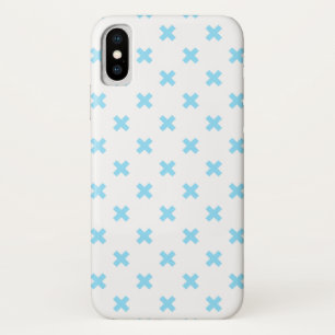 Babyblauwe kruisstiften op wit Case-Mate iPhone case