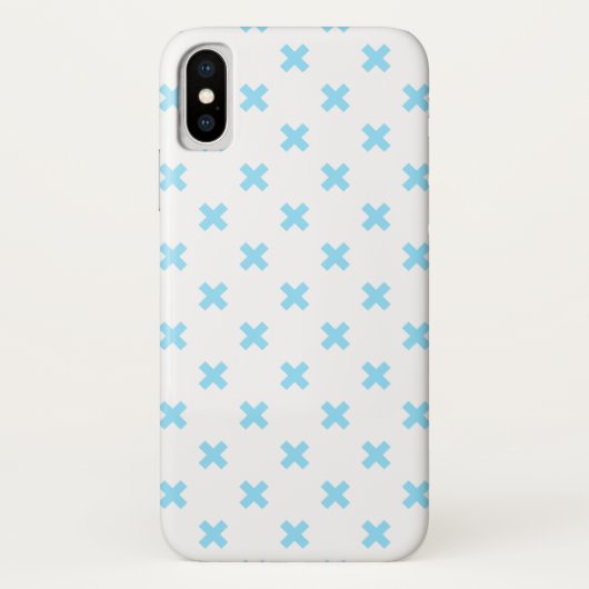 Babyblauwe kruisstiften op wit Case-Mate iPhone case (Achterkant)