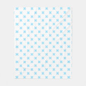 Babyblauwe kruisstiften op wit fleece deken (Voorkant)